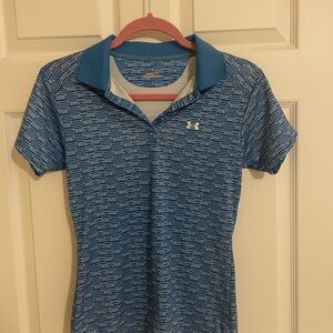 Under Armour Blue Patterned Polo Shirt